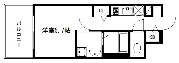 アクアプレイス京大北OX 間取り